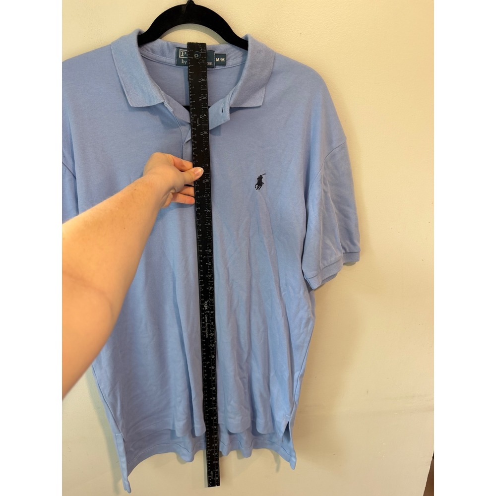 Polo Ralph Lauren Mens Medium Light Blue Short Sleeve Cotton Polo Shirt - Picture 7 of 9
